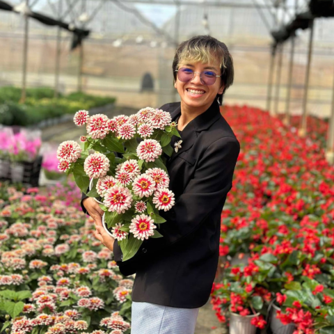 Mrs. Truong Thi Bao Yen from Da Lat City, can't get enough of our Swizzle Zinnias